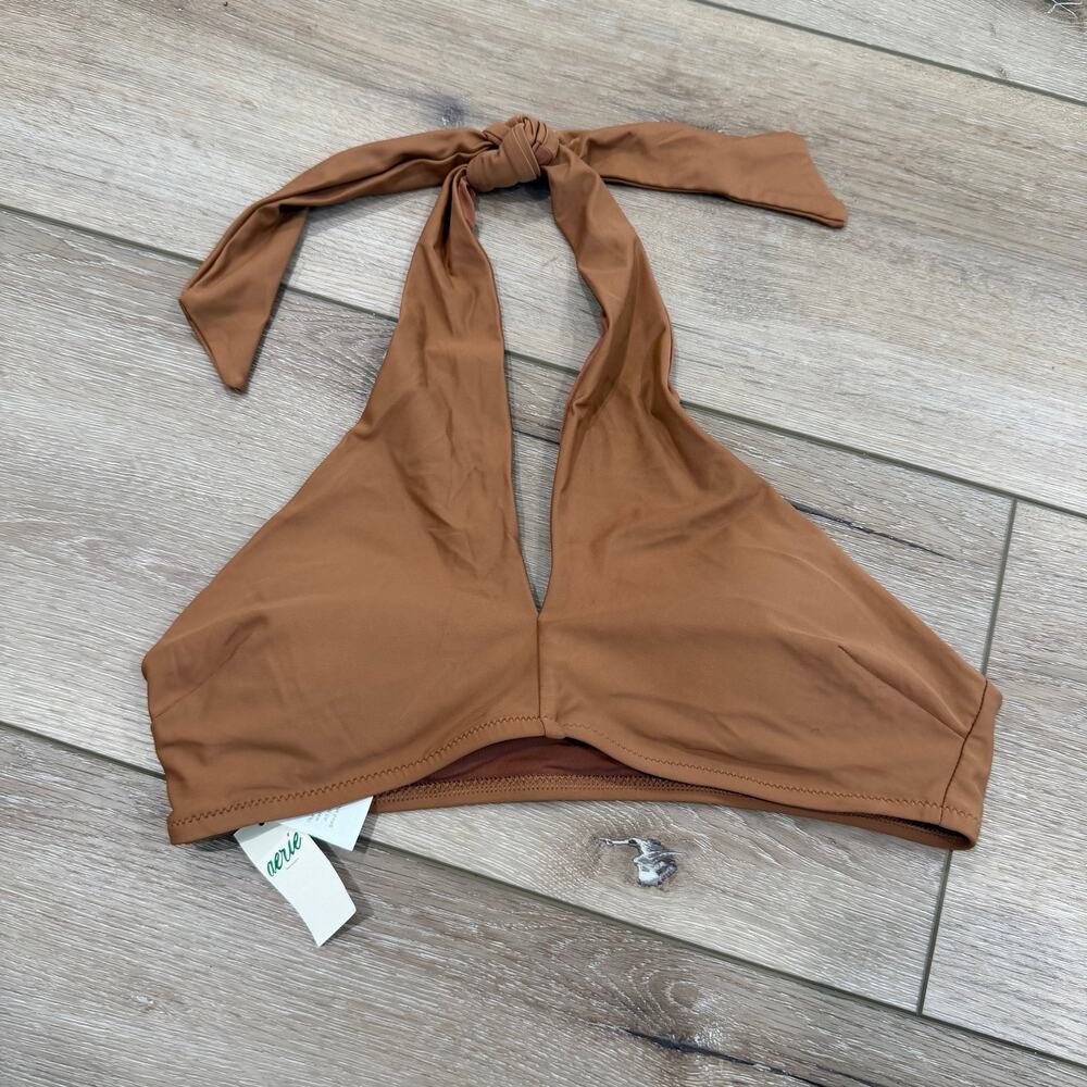 Aerie NWT Bikini Top - Halter Brown - Size Small